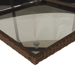 9 pcs conjunto jantar p/ jardim c/ almofadões vime PE castanho