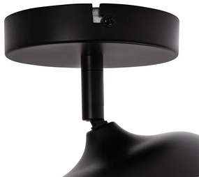 Foco de teto design preto com dourado e vidro fumê - Kyan Design