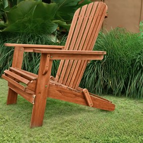 Cadeira Jardim Adirondack, madeira de acácia, dobrável Castanha