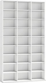 HOMCOM Estante para 835 CDs ou 500 DVDs, Estante para mídias Blu-ray com 27 compartimentos e 21 prateleiras ajustáveis, Branco | Aosom Portugal