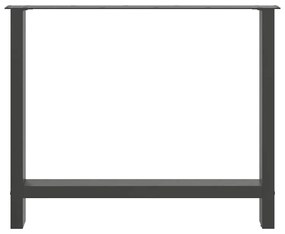 Pés para mesa de jantar antracite 2 peças 100x(72-73) cm aço