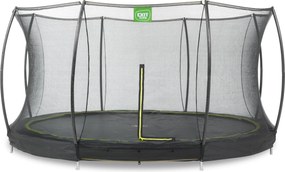 Trampolim redondo chão Silhouette ø427 cm com rede de segurança - Preto