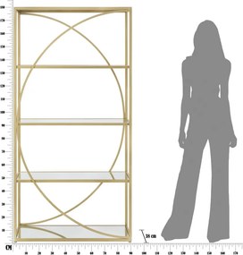 ESTANTE GLAMY 90X38X180 CM DOURADA