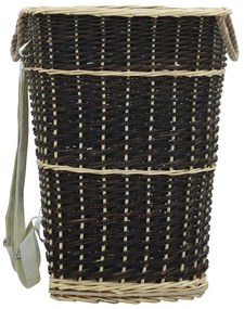 Mochila para lenha com alças 57x51x69 cm salgueiro natural