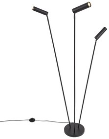 Moderne vloerlamp zwart 3-lichts GU10 35mm - Thomas Moderno