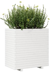Vaso/floreira de jardim 70x40x72 cm pinho maciço branco