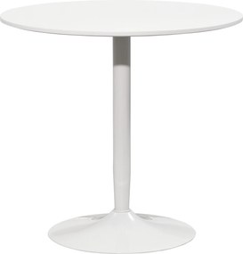 Mesa de Cozinha Redonda Mesa de Jantar Moderna para 2 Pessoas com Base de Aço e Almofadas Antiderrapantes Ø80x75 cm Branco