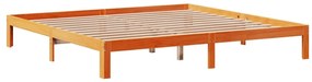 Cama sem colchão 180x200 cm pinho maciço castanho-mel