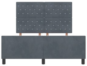 Cama vidaXL Cinza Escuro 140x200 cm Veludo