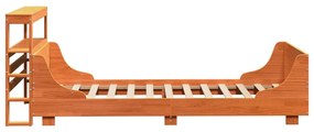 Cama sem colchão 100x200 cm pinho maciço castanho-mel