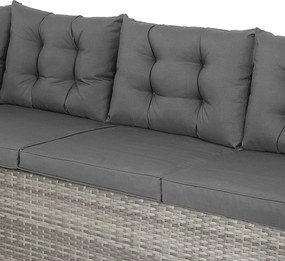 Conjunto Jardim de canto em Polyrattan Lisboa, incluindo almofadas cinzento/antracite