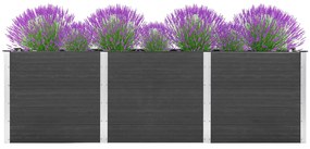 Canteiro elevado de jardim 300x100x91 cm WPC cinzento