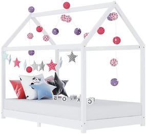 Estrutura de cama para crianças 90x200 cm pinho maciço branco