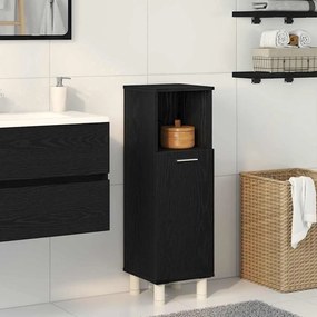 vidaXL Armário de Banheiro com porta Carvalho Preto 30 x 30 x 95 cm