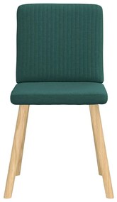 Cadeiras de jantar 6 pcs tecido verde-escuro