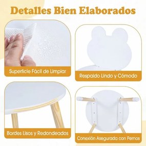 Conjunto de mesa e cadeiras crinças em forma de rã, com pernas de madeira, para sala de aula, creche, casa, trabalhos manuais e aprendizagem, a partir