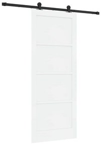 Porta Deslizante vidaXL com Conjunto de Ferragens Branca 86x211 cm Mad