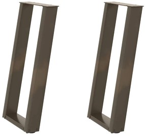 Pés de mesa de console em forma de U, 2 peças, aço natural, 28 x (72-7