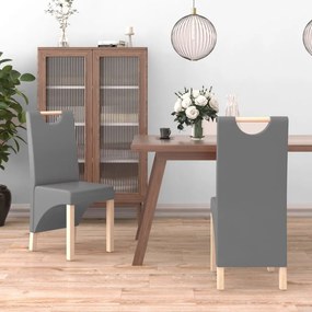 vidaXL Cadeiras de jantar 2 pcs couro artificial cinzento
