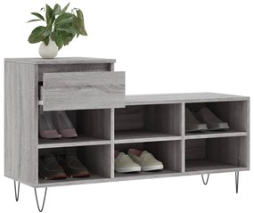 Sapateira 102x36x60 cm derivados de madeira cinzento sonoma