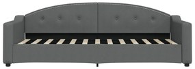 Sofá-cama 80x200 cm tecido cinzento-escuro