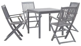 vidaXL 5 pcs conjunto de jantar jardim madeira acácia maciça cinzento