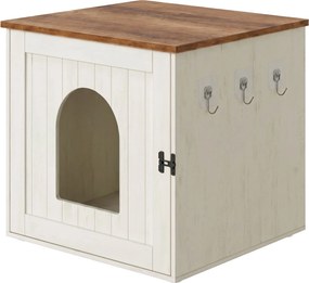 Armário para caixa de areia 55 x 50 x 50 cm, Snapsemble – montagem super rápida branco-castanho