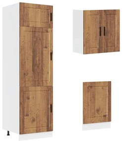 8 peças armário de cozinha conjunto Kalmar madeira velha