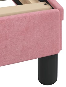 Cama com colchão 140x200 cm veludo rosa