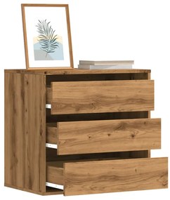 Cómoda com 3 Gavetas - 60x41x58 cm - derivados de madeira - carvalho a