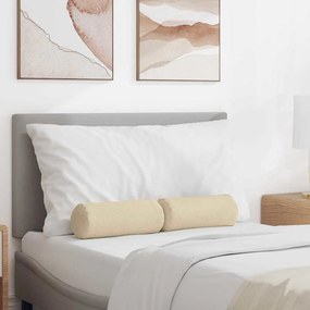vidaXL Almofadas de Apoio 2 pcs Creme Ø 15 x 40 cm tecido