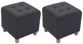 Conjunto de 2 bancos Pharao 46 x 45 x 45 cm Cinzento escuro