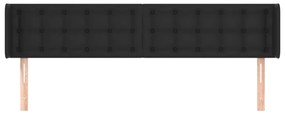 Cabeceira cama abas couro artificial 183x16x78/88 cm preto