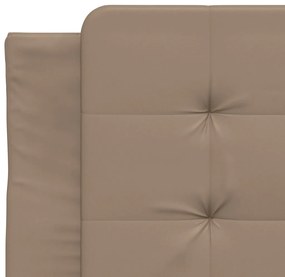 Cama com colchão 90x200 cm couro artificial cor cappuccino