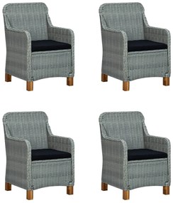 5 pcs conjunto de jantar para jardim cinzento-claro
