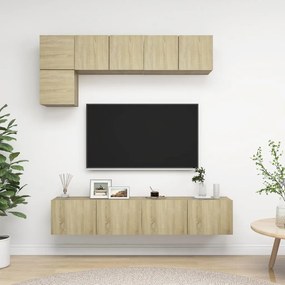 Conjunto de 5 Móveis de Parede de TV Beja M - Carvalho - Design Modern
