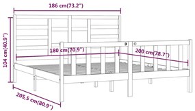 Estrutura de cama super king 180x200 cm madeira maciça