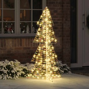 vidaXL Árvore de Natal com 160 LEDs Branco quente 150 cm PET