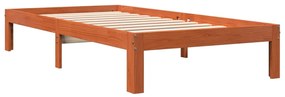 Cama sem colchão 90x200 cm pinho maciço castanho-mel
