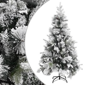 vidaXL Árvore de Natal c/ flocos de neve e pinhas 195 cm PVC e PE