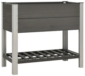 vidaXL Canteiro elevado jardim c/ prateleira 100x50x90 cm WPC cinzento