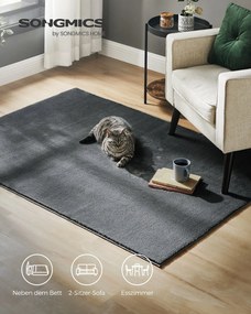 Tapete para sala de estar antiderrapante 120x170 cm cinza antracite