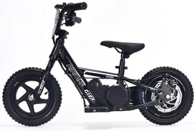 Bicicleta eléctrica para crianças RIRIBIKE RTX3 24V (12"), bateria de lítio, motor de 100W, travão de disco, assento ajustável em PU macio Preta