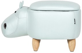 Tamborete em veludo azul claro com arrumação HIPPO Beliani