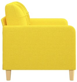 Sofá de 2 lugares 120 cm tecido amarelo-claro