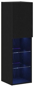 Armário para TV LED vidaXL Preto Carvalho 30,5x30x102 cm Madeira de en