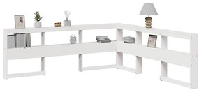 vidaXL Estante cabeceira forma de L 180 cm madeira pinho maciça branco