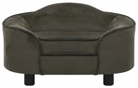 Sofá para cães 67x47x36 cm pelúcia cinzento-escuro