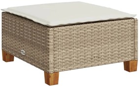 6 pcs conjunto de sofás p/ jardim com almofadões vime PE bege