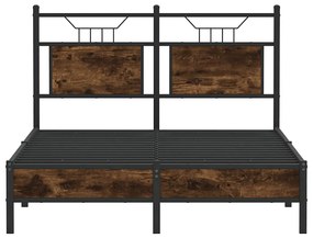 Estrutura de cama s/ colchão derivados madeira carvalho fumado